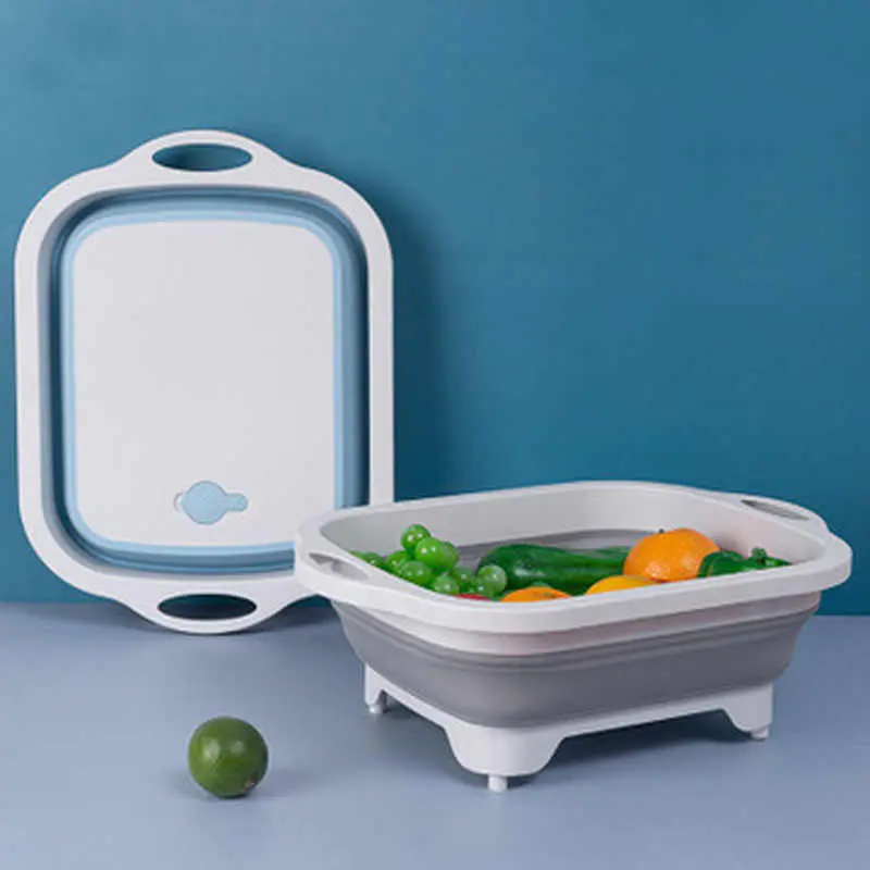 Πτυσσόμενη σανίδα κοπής Cutting Board » Murzl 3-In-1-Folding-Cutting-Board-Portable-Vegetable-Drain-Basket-4