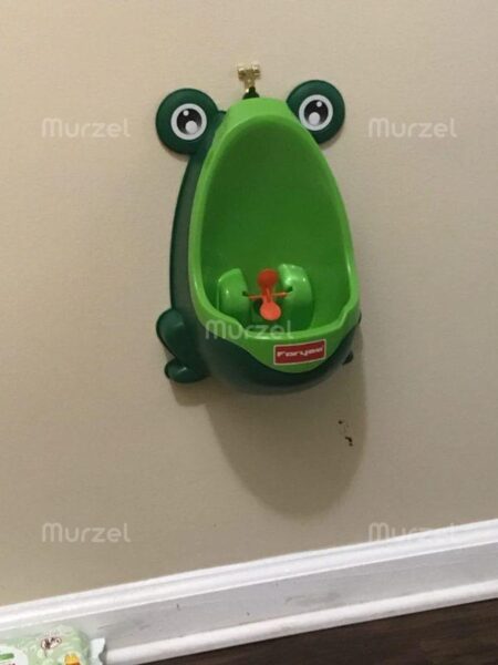 Children's wall-mounted urinal in the shape of a frog - FrogPotty photo review