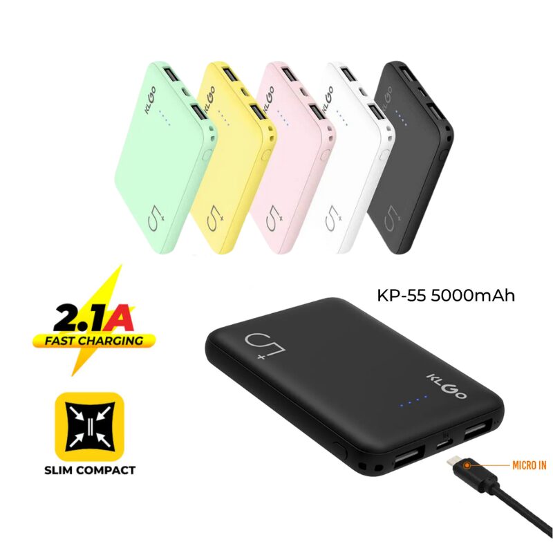 Portable charger for phone and tablet, 5000mAh - MacaPower KP55 » Murzl Portable charger for phone and tablet, 5000mAh - MacaPower KP55