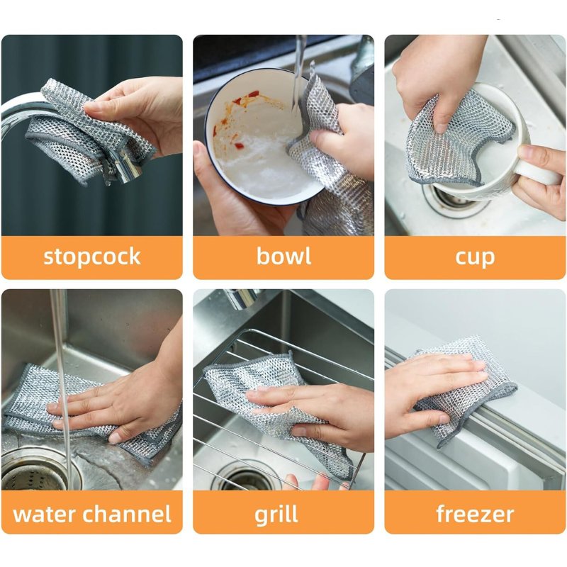 Kitchen Towels with Metal Threads, Set of 5, for Washing, Cleaning Dishes and Kitchens - TSRKitchen