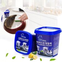 Stainless steel cleaning paste for cookware and sinks
