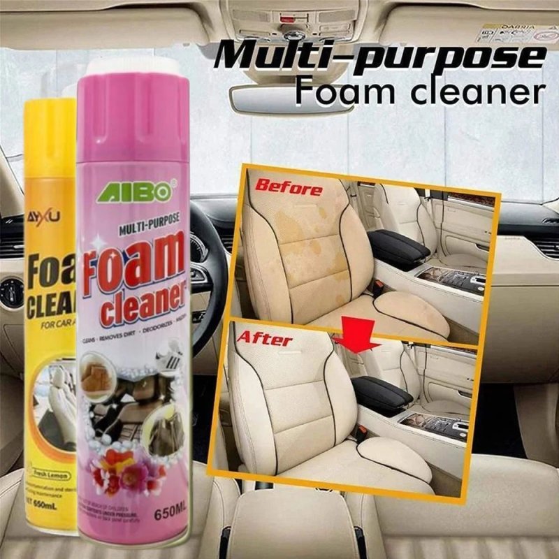 Active foam for dry cleaning for home and car