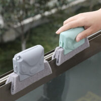 Window and frame cleaning brush with soft cloth for effective cleaning