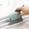 Window and frame cleaning brush with soft cloth for effective cleaning