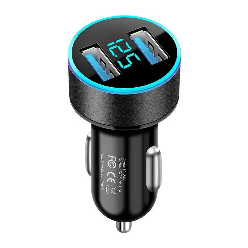 Ψηφιακός φορτιστής αυτοκινήτου με LED οθόνη – CarCharge Dual USB » Murzl Ψηφιακός φορτιστής αυτοκινήτου με LED οθόνη