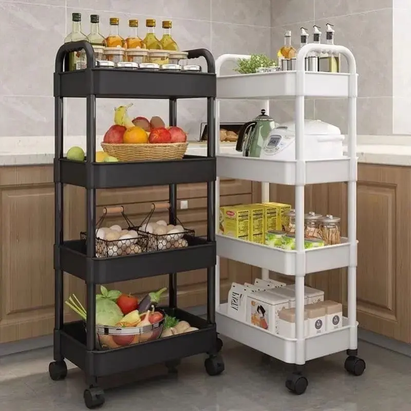 Κινητός αποθηκευτικός ράφι 4 επιπέδων – Rolling Kitchen Cart » Murzl Κινητός αποθηκευτικός ράφι 4 επιπέδων