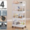 Κινητός αποθηκευτικός ράφι 4 επιπέδων – Rolling Kitchen Cart » Murzl Κινητός αποθηκευτικός ράφι 4 επιπέδων