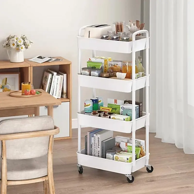 Κινητός αποθηκευτικός ράφι 4 επιπέδων – Rolling Kitchen Cart » Murzl Κινητός αποθηκευτικός ράφι 4 επιπέδων