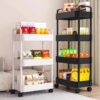 Κινητός αποθηκευτικός ράφι 4 επιπέδων – Rolling Kitchen Cart » Murzl Κινητός αποθηκευτικός ράφι 4 επιπέδων