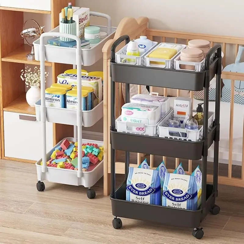 Κινητός αποθηκευτικός ράφι 4 επιπέδων – Rolling Kitchen Cart » Murzl Κινητός αποθηκευτικός ράφι 4 επιπέδων