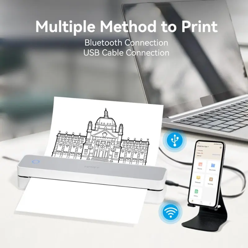 Φορητός ασύρματος μίνι εκτυπωτής 300DPI A4 – Portable Wireless Mini Printer » Murzl Φορητός ασύρματος μίνι εκτυπωτής 300DPI