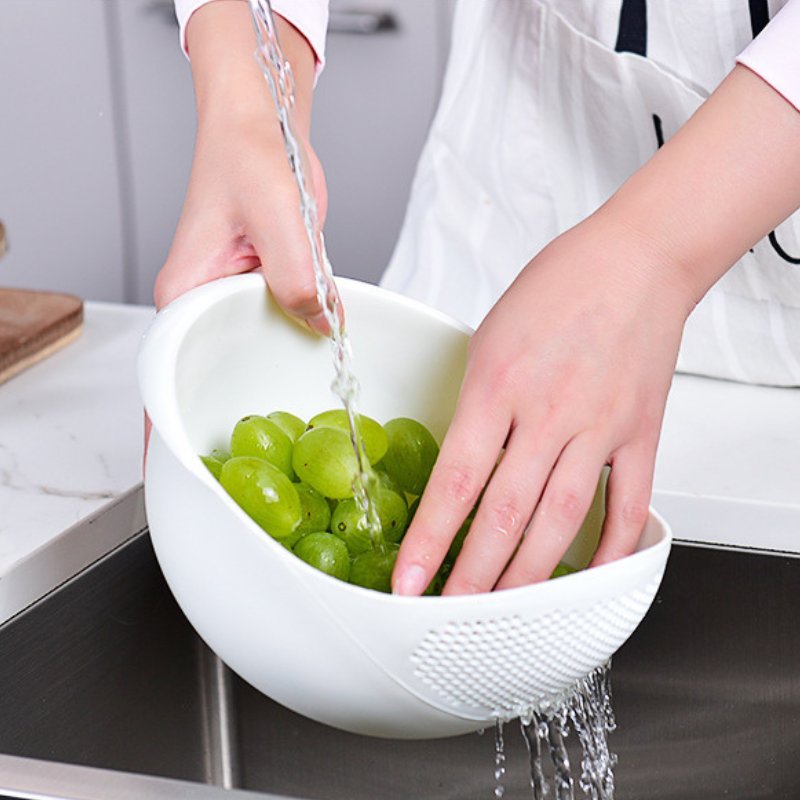 Colander for washing rice, fruits and vegetables, draining basket