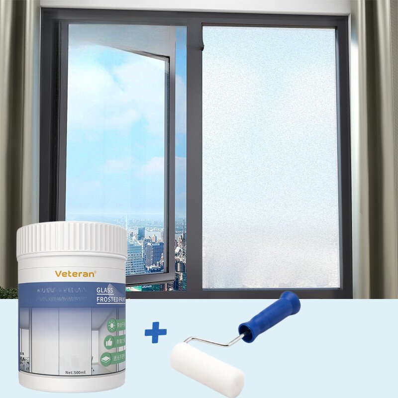 Matte glass paint, 500 ml with roller, for frosting windows and glass doors – Matte Glass Paint » Murzl Matte glass paint 500 ml with roller for frosting windows and glass doors